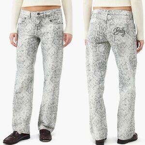 BDG Gray Snake Print Straight Leg Jeans